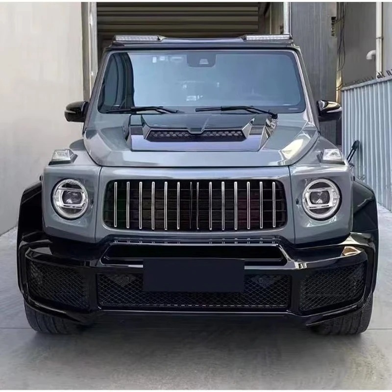 Suitable for 2019+ G-Class W463 W464 B-type Carbon Fiber 4-piece Set Engine Hood Roof Light Tire Cover Spoiler